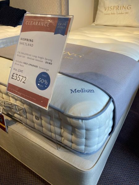 Vispring Shetland Divan - Clearance Long Single 90x200cm 